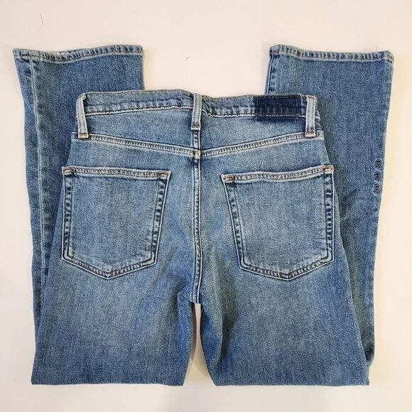 Etica Brigitte Mid Rise Crop‎ 26 Blue Straight Leg Distressed Organic Cotton - Picture 11 of 11